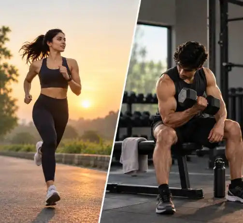 Running and strength training active lifestyle