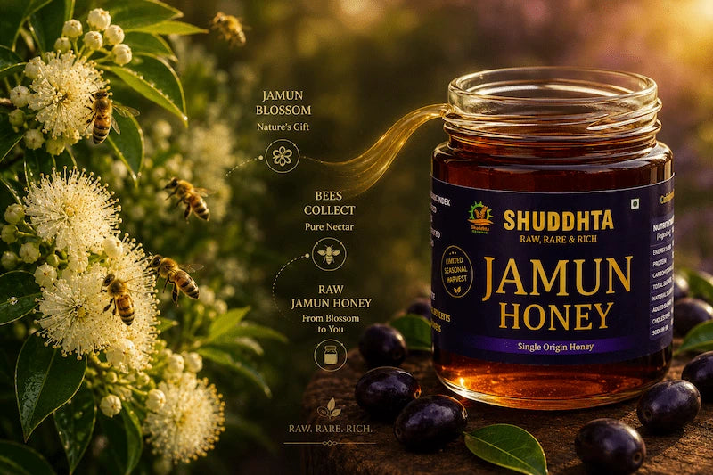 Jamun Blossom Honey | Single Origin | NMR Tested | Low GI | Raw & Unprocessed