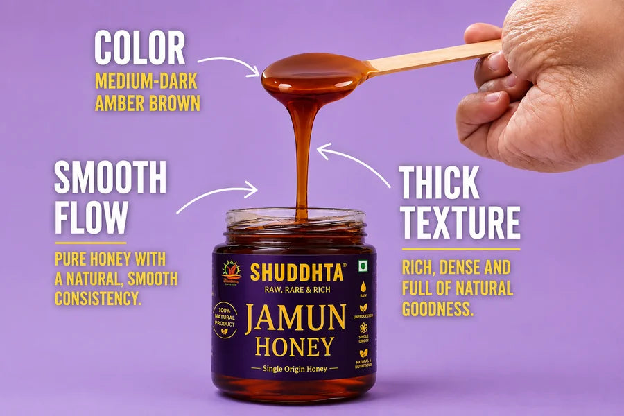 Jamun Blossom Honey | Limited Seasonal Harvest | Single Origin | NMR Tested | Low GI | Raw & Unprocessed